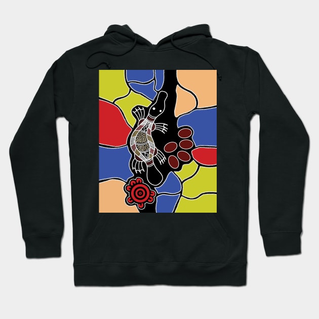 Aboriginal Art - Platypus Dreaming Small Hoodie by hogartharts